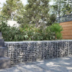 vidaXL Gabion Basket with Cover 78.7"x19.7"x19.7" Galvanized Iron - Image 2