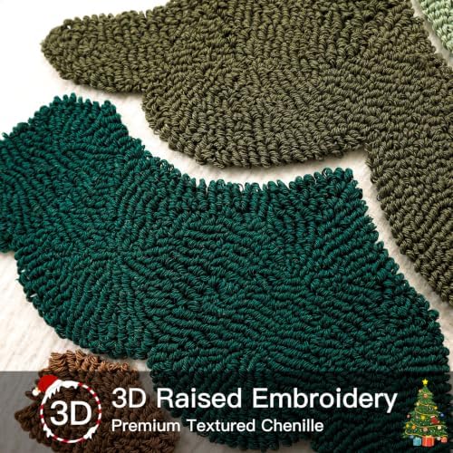 Artscope Chenille Christmas Tree Throw Pillow Covers 20x20 Set of 2-Green - Image 2