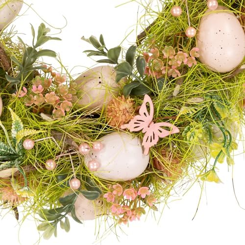 Easter Eggs with Butterflies Small Artificial Spring Wreath - 13" - Image 5