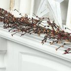 Fall Thanksgiving Pip Berry Garland – 54" Rustic Burgundy, Black & Brown - Image 3