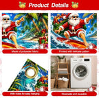7x16FT Merry Chrismas Garage Door Banner Gingerbread Deer Snowman Santa Claus Beach Garage Door Cover Decoration for Chrismas Outdoor Decoration - Image 3