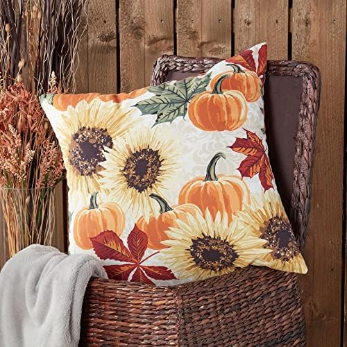 Greendale Home Fashions 18 in. Square Sunflower Fall Throw Pillow - Image 2