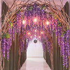 Yinder 61 Pcs 3D Classroom Tree Wisteria Tree Wall Decor Back to School Classroom Ceiling Bulletin Board Decor Artificial Purple Blossom Vines Kraft Paper for Reading Corner Bedroom Decoration - Image 5