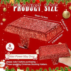 Huwena Metal Christmas Stocking Holders Shiny, Stylish, Red, 6 Pcs - Image 3