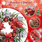 Christmas Wreaths for Front Door Decor Flower, 20" Poinsettia - Image 4