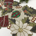 Enliven Enliven Handmade Christmas Table Runner, Beaded Runner, Multi Colour, 13x36inch - Image 2