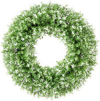 22“ Boxwood Wreath for Front Door,Spring Wreaths for Front Door, Farmhouse Door Wreath Outdoor Indoor for All Seasons Decor by SEVENLOVE