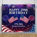 4th of July Backdrop Decorations Independence Day Backdrop 250 Anniversary USA Flag Banner 8x8ft 250th Birthday Fireworks Semiquincentennial Photography Background Photo Studio Props by Pnylzzyxh