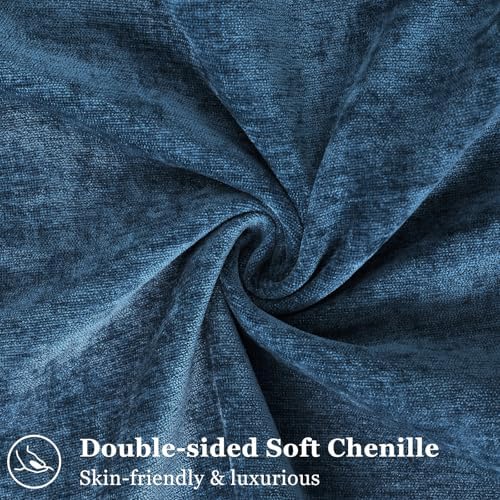 decorUhome Chenille Poseidon Velvet Throw Pillow Covers 26x26 Set of 2 - Image 2