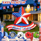 4th of July Inflatables 5.5FT American Star Blow Up Yard Decorations - Image 6