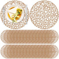 Threehoney Paper Braided Round Placemats, Set of 80, Brown, 13 in by Threehoney