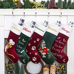 GEX Christmas Stockings Personalized 8 Pack Custom Name for Family with Names 22" Large Quilted Lining Embroidery Luxury Velvet Decor Ornament for Fireplace Xmas Season (Set of 8) - Image 2