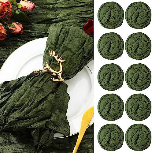 Mixweer 100 Pcs Gauze Cheesecloth Napkins 19.7 x 19.7 Inch, Dark Army Green by Mixweer