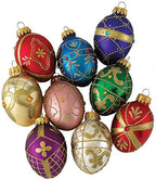 Kurt S. Adler Glass Decorative Egg Ornament, 45mm, Set of 9, Multicolored (GG0517) by KurtSAdler