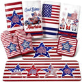 VitalCozy 10 Pcs Patriotic Kitchen Decor Set 4th of July Kitchen Towels and Rugs Pot Holders Oven Mitts Set for Independence Day Gift Cooking Baking Grilling Housewarming by VitalCozy