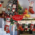Christmas Stockings Set of 5, Large 18’’ Xmas Stockings Fireplace Hanging Stockings with Plush Cuff, Santa Snowman Reindeer Elf for Holiday Decor,Christmas Tree Decoration (5pcs) - Image 6
