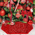 XmasExp Christmas Tree Collar, 39 inch Sequin Tree Skirt Stand Base Cover for Home Decor (Red, X-Large) by XmasExp