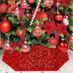 XmasExp Christmas Tree Collar, 39 inch Sequin Tree Skirt Stand Base Cover for Home Decor (Red, X-Large) by XmasExp