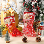 Leyndo 100 Pcs Long Mesh Christmas Stockings Bulk 50 12 Inches Christmas Stockings with 50 Santa Header Card Candy Cane Xmas Stocking for Event Gift Stuffing Family Holiday Party (Red, Green) - Image 3