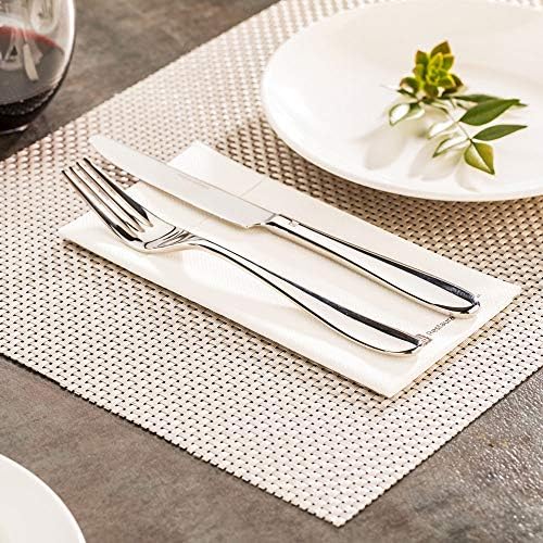 Restaurantware Amalfi 16 x 12 Inch Plastic Placemats Set Of 6 Basketweave Outdoor Placemats - Heat Tolerant No Stain Metallic Silver Vinyl Table Placemats Waterproof Easy To Clean - Image 3