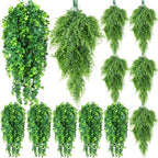 Hoteam 12 Pcs Artificial Hanging Greenery Plants, Eucalyptus,Persian Grass by Hoteam