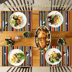 Faux Leather Placemats Set of 4 - Color Stripe Resistant Placemats for Dinner Table, Non-Slip Waterproof Oil-Proof Washable Reusable Placemat for Indoor Outdoor Kitchen Decor, 15.75In*11.81In - Image 4
