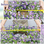LLZLL Purple Spring Wreaths for Front Door 22 Inch Summer Wreath Artificial Violet Lavender Wreath with Eucalyptus Leaf for Spring Easter Home Decorations - Image 6