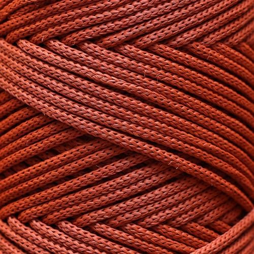 Makromecity, 2 Skeins of Polyester Macrame Cord 3mm x 131 Yards (394 feet) 3mm Polypropylene Brick Macrame Cord Crochet Macrame Bag Cord Crafts for Wall Hangings, Bags, Underplate, Rug - Image 2
