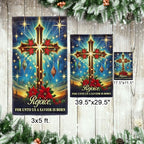 American Flag-Christian Cross Christmas Flag Rejoice For Unto Us A Savior Is Born Flag MLN4029F, Garden Flag (11.5" x 17.5")-USA Flags Premium Polyester-Decorative Indoor Outdoor Flag - Image 7