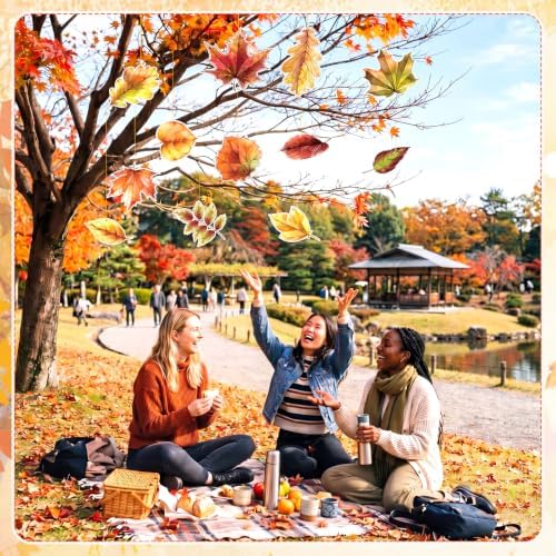 RattanView 12 Pcs Large Outdoor Fall Thanksgiving Maple Leaf Hanging Decor - Image 6