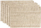 Sweet Home Collection 100% Cotton Placemats for Dining Room, Two Tone Woven Fabric, Soft Durable Table Mat Set, Set of 6, Eggshell, Rectangle 13" x 19" (Pack of 12) by SweetHomeCollection
