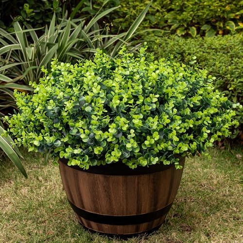 20 Bundles Artificial Plants for Outdoor Fake Plants for Spring Decoration,Faux Eucalyptus Plants for Planter UV Resistant Lifelike for Home Porch Garden（Green） by Lnoicy
