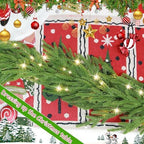 6 Ft Christmas Norfolk Pine Garland with 100 LED Lights - Image 5