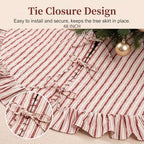 Thenshop 48 Inch Christmas Tree Skirt, Ruffle Quilted Stripe Tree Skirt - Image 2
