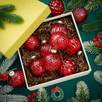 Jenaai 12 Pcs Christmas Red Glass Ball Ornaments, Tree Decoration - Image 3