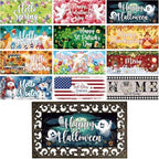 12Pcs Doormat Inserts Seasonal Entrance Doormats Interchangeable Welcome Doormats Welcome Mat Outdoor for Fall Christmas Front Door Outdoor Indoor 22in x 10in All Season and Holiday by Tangren