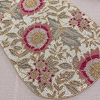 Handmade Table Runner, Beaded Table Runner, Spring Floral Bead Runner, 13x36 inch - Image 2