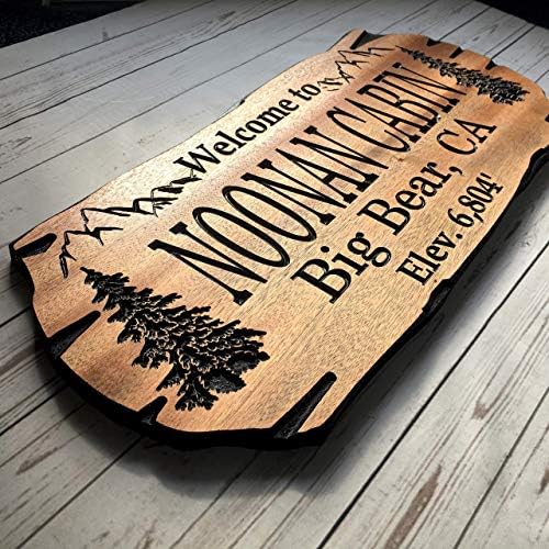 Personalized Cabin Sign Outdoor Wooden Sign Lake House Welcome Sign Rustic Decor - Image 3