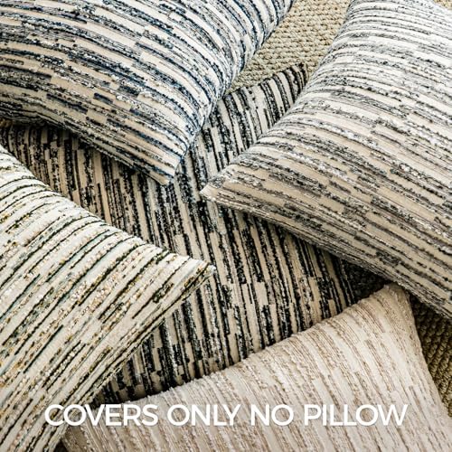 a moment Boho Striped Decorative Throw Pillow Covers 24"X24" Set of 2，Black - Image 5
