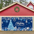 Tiamon Christmas Garage Door Cover Banner 7x16 ft Outdoor Xmas, Blue Gold by Tiamon