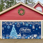 Tiamon Christmas Garage Door Cover Banner 7x16 ft Outdoor Xmas, Blue Gold by Tiamon