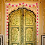 6 Sets Marigold Garland with Lotus Candle Holders for Diwali Pooja Puja - Image 3