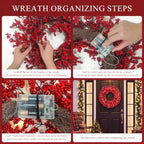 22" Christmas Wreath for Front Door, Christmas Decorations - Image 4