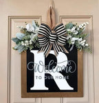 16'' Personalized Last Name Welcome Sign, Door Wreaths for Front Door Outside, Spring Wreath for Front Door Decor, Farmhouse New Home Gifts for Home (R) - Image 2