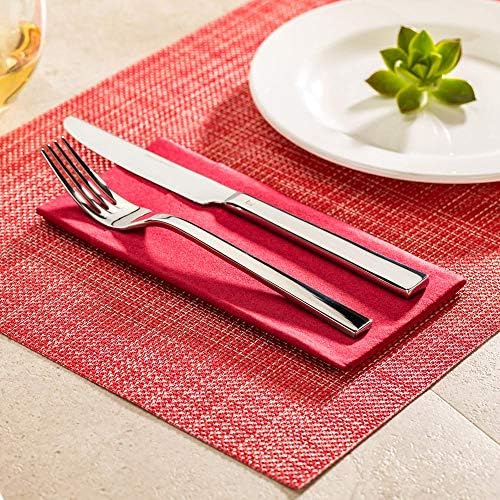Restaurantware Red Vinyl Woven Placemat, 16 x 12 in, 6 Pack - Image 3