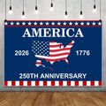 4th of July Backdrop Decorations 250th Anniversary USA Flag Patriotic Backdrop 15x8ft Banner Independence Day Photography Background Theme Party Decorations Supplies Photo Studio Props by Pnylzzyxh