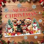 Christmas Garage Door Decorations Magnets Merry Christmas Dogs Garage Door Magnet Stickers with Cute Dogs Snowflake Fridge Stickers Decals for Xmas Party Winter Holiday Metal Door Car Refrigerator - Image 7