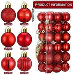 Shappy 216 Pcs Mini Christmas Ball Ornament 1.18 Inch,Red - Image 2