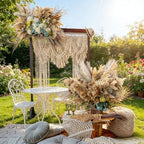 Boho Wedding Arch Boho Chic Macrame Curtain & Macrame Arch Bohemian Macrame Wedding Backdrop Decor Home Geometric Fiber Art Decor 70.8''W*86.6''L - Image 6