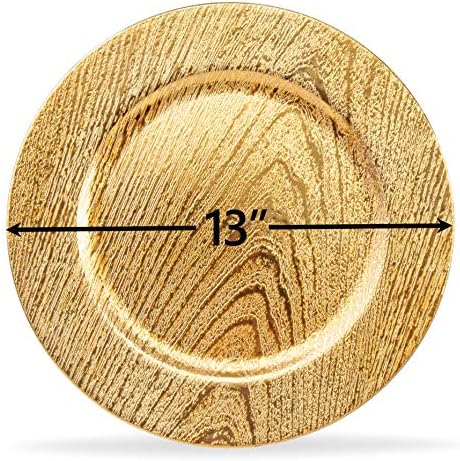 13 Inch Round Elegant Serve ware Charger Plates with Matching Napkin Rings, Wedding, Dinner party, Event - Choose from our Variety of Styles and Quantities (12, Moslem Gold) - Image 3
